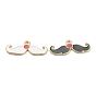 Alloy Enamel Pendants, for Christmas, Light Gold Plated, Mustache