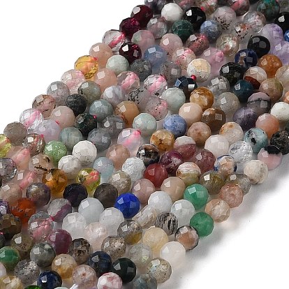 Natural & Synthetic Gemstone Beads Strands, Faceted, Round