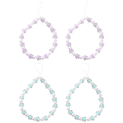 4шт 2 цвета смоляные мобильные ремни, цветок