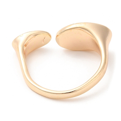 Natural Shell Oval Open Cuff Ring, Brass Ring for Women