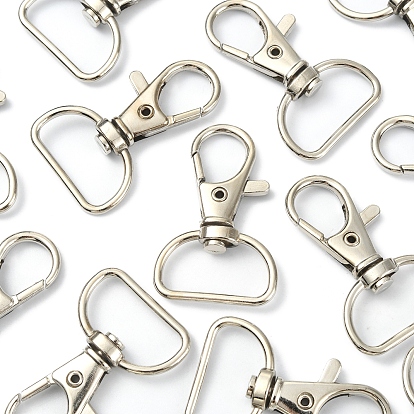 20Pcs Iron Swivel D Rings Lobster Claw Clasps, Swivel Snap Hook, for Webbing Bags Straps