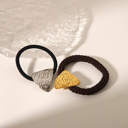 Резинки для волос из полиэстера в корейском стиле, треугольные резинки для волос из нержавеющей стали