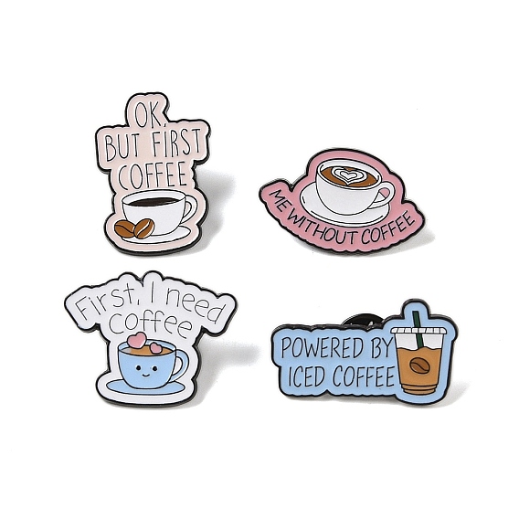 Броши из черного цинкового сплава, эмалевые булавки