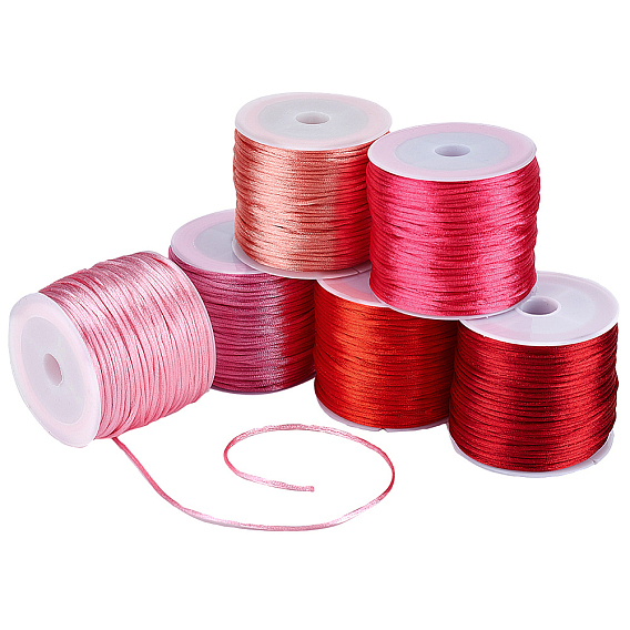 5 рулоны 5 цвета нейлоновый атласный шнур, бисероплетение, для китайского вязания, изготовление ювелирных изделий