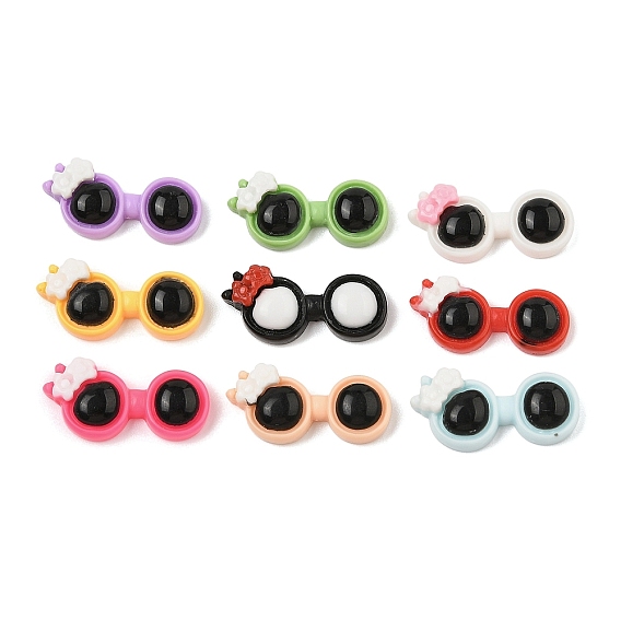 Непрозрачные кабошоны из мультяшной смолы, солнцезащитные очки с цветком