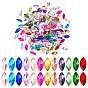 192 шт 12 цвета стеклянные кабошоны со стразами, лошадиный глаз 