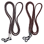 2 piezas 2 estilos de correa de cuello de piel de vaca para gafas, Cordón para gafas con extremos de goma