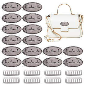 16Pcs Iron Decorative Buckles, Oval with Word Handmade