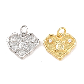 Латунные подвески, сердце с домашними амулетами, долгоиграющий, стойки покрытие, без свинца и без кадмия, с целью перехода в кольце