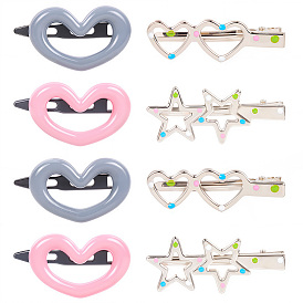 20 шт. 4 стильные пластиковые заколки-кнопки для волос, заколки для волос из железной эмали для волос из кожи аллигатора, аксессуары для волос для девочек