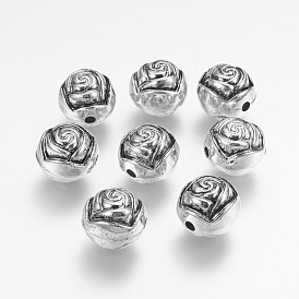 CCB Plastic Beads, Round with Flower