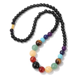 Natural Glass Beads Necklaces, Round