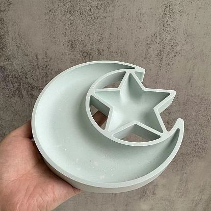 Food Grade Silicone Moon with Star Storage Tray Mold, Resin Casting Molds, for UV Resin, Epoxy Resin Craft Making