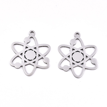 Pendentifs en acier inoxydable, Coupe au laser, atome