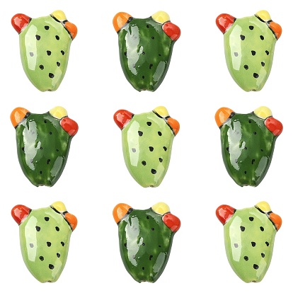 10шт 2 цвета фарфоровые бусины ручной работы, кактус