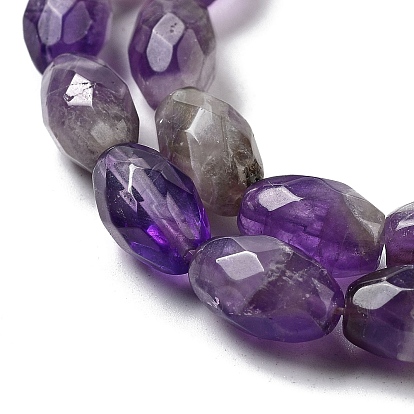 Natural Amethyst Beads Strands, Faceted Rice