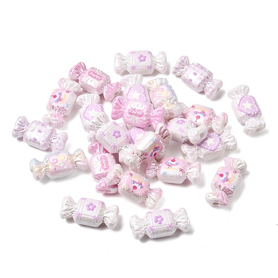 Printed CCB Plastic Beads, Candy
