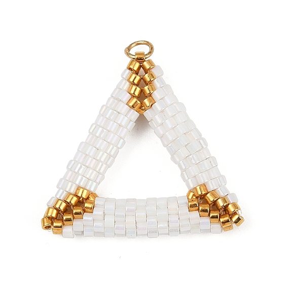 Подвески-треугольники из стеклянного бисера ручной работы, с 304 петлей из нержавеющей стали
