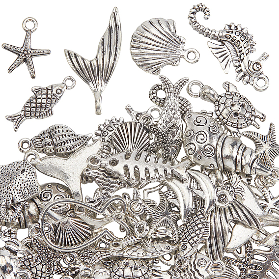 60 шт. Подвески из сплава в тибетском стиле, темы морских животных