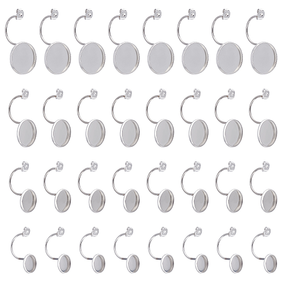 32 шт. 4 стили 304 ушные гайки из нержавеющей стали, спинки серег-бабочек для серег-почтальонов, плоские круглые кабошоны