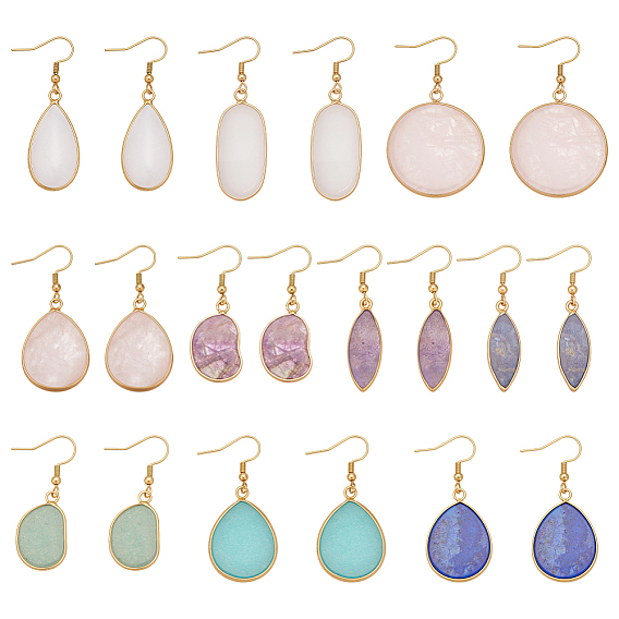 10 пара 316 серьги-подвески из хирургической нержавеющей стали, с природных драгоценных камней