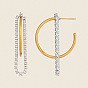 304 Stainless Steel Cubic Zirconia Stud Earrings for Women, Half Hoop Earrings