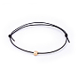 Peau de vache réglable bracelets de cuir cordon, avec des perles en laiton, cœur
