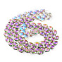 Electroplate Glass Beads Strands, Full Rainbow Plated, Faceted