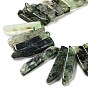 Natural Prehnite Beads Strands, Top Drilled Beads, Rectangle