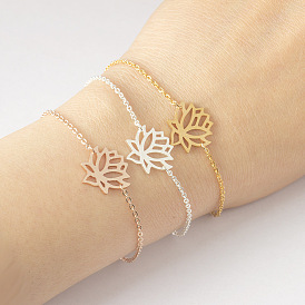 Rose Gold Bracelet and Lotus Flower Chain for Women - Perfect Gift for Best Friend!