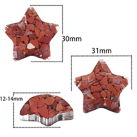 Resin Star Display Decoration, with Natural & Synthetic Gemstome Chips inside Statues for Home Office Decorations