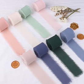 3 rollos 3 colores cinta de poliéster con bordes crudos, para manualidades envolver regalos de boda