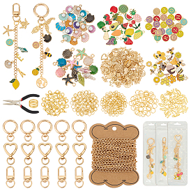 Наборы для самостоятельного изготовления брелоков, включают подвески из сплава эмали, удлинитель железной цепи, металлические открытые кольца для прыжков, Клещи углерода стали ювелирные изделия, пластиковые сумки на молнии