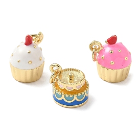 Латунь эмаль подвески, с целью перехода в кольце, торт прелести, без свинца и без кадмия, долговечный, реальный 18 k позолоченный, стойки покрытие