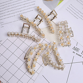 Mermaid Hair Accessories Set with Colorful Pearls and Shark Clip for Women