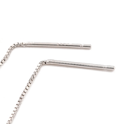 925 Sterling Silver Bowknot Threader Earrings, Bowknot with Long Chain Tassel Drop Earrings for Women