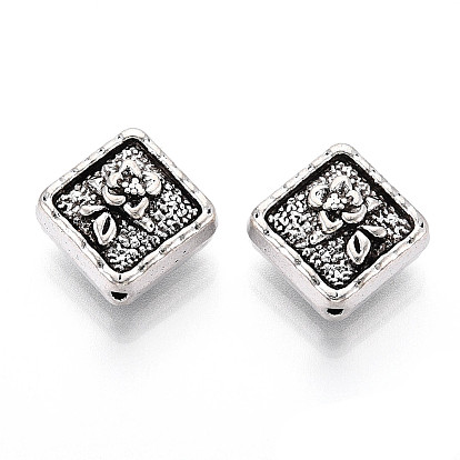 Сплавочные овальные бусины тибетского стиля , ромб и цветок