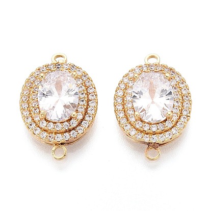 Латунные подвески из прозрачного кубического циркония, овальные связи, долговечный