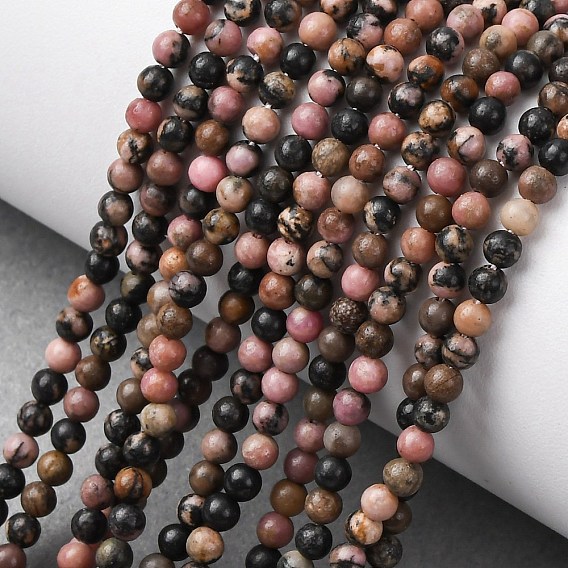 Природные родонит бисер нитей, круглые