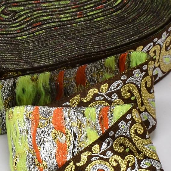 Polyester Ribbons, with Flower Pattern, Jacquard Ribbon