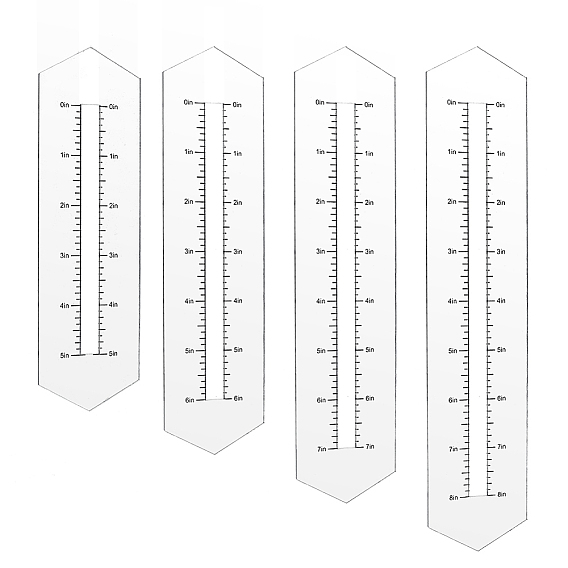 4 шт. 4 стили индивидуальный инструмент для шитья акриловых молний, инструмент для коробчатой сумки, Правители