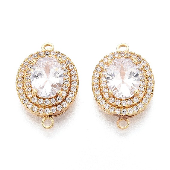 Латунные подвески из прозрачного кубического циркония, овальные связи, долговечный