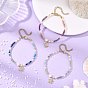 Bracelets en laiton à breloques en zircon cubique transparent micro pavé, Bracelets pour femmes, composés de perles rondes à facettes en pierre naturelle mélangée aux couleurs dégradées et ornées de perles naturelles., or, formes mixtes