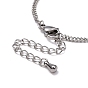 Crystal Rhinestone and Eye Shape Charm Anklet for Women, 304 Stainelss Steel Anklet