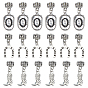18Pcs 3 Styles Alloy European Dangle Charms, West Cowboy Hat/Boot/U Shape with Word Good Luck