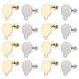 304 Stainless Steel Stud Earring Findings, with Loop and Flat Plate, Flat Round