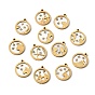 12 Constellations 304 Stainless Steel & Natural Shell & Rhinestone Pendants, Ion Plating(IP), Long-Lasting Plated