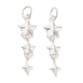 925 подвески из стерлингового серебра, подвески с тройной звездой, с перемычками и 925 штампом