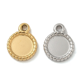 304 Настройки кабошон из нержавеющей стали кулон, плоско-круглые, ионное покрытие (ip)