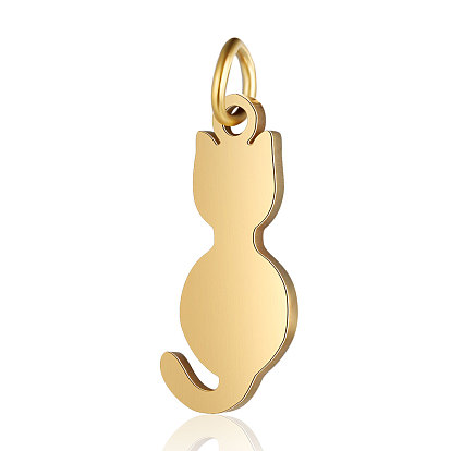 304 Stainless Steel Pendants Ion Plating(IP), Cat Silhouette Shape
